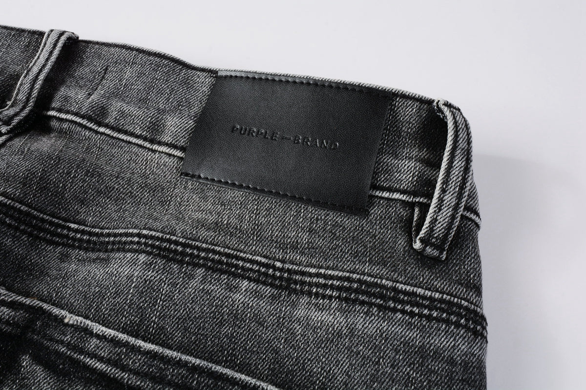 Men Classic Streetwear Jeans Distressed Grey Ripped skinny Fit 9103