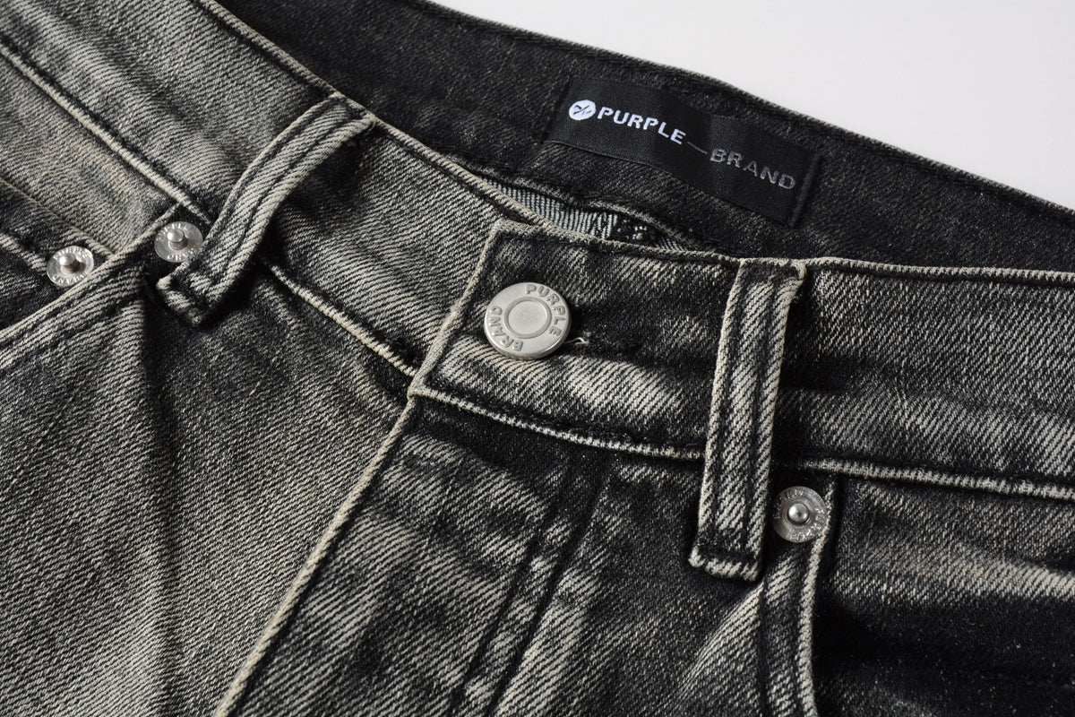 Men Classic Streetwear Jeans Distressed Black Grey Ripped skinny 9068