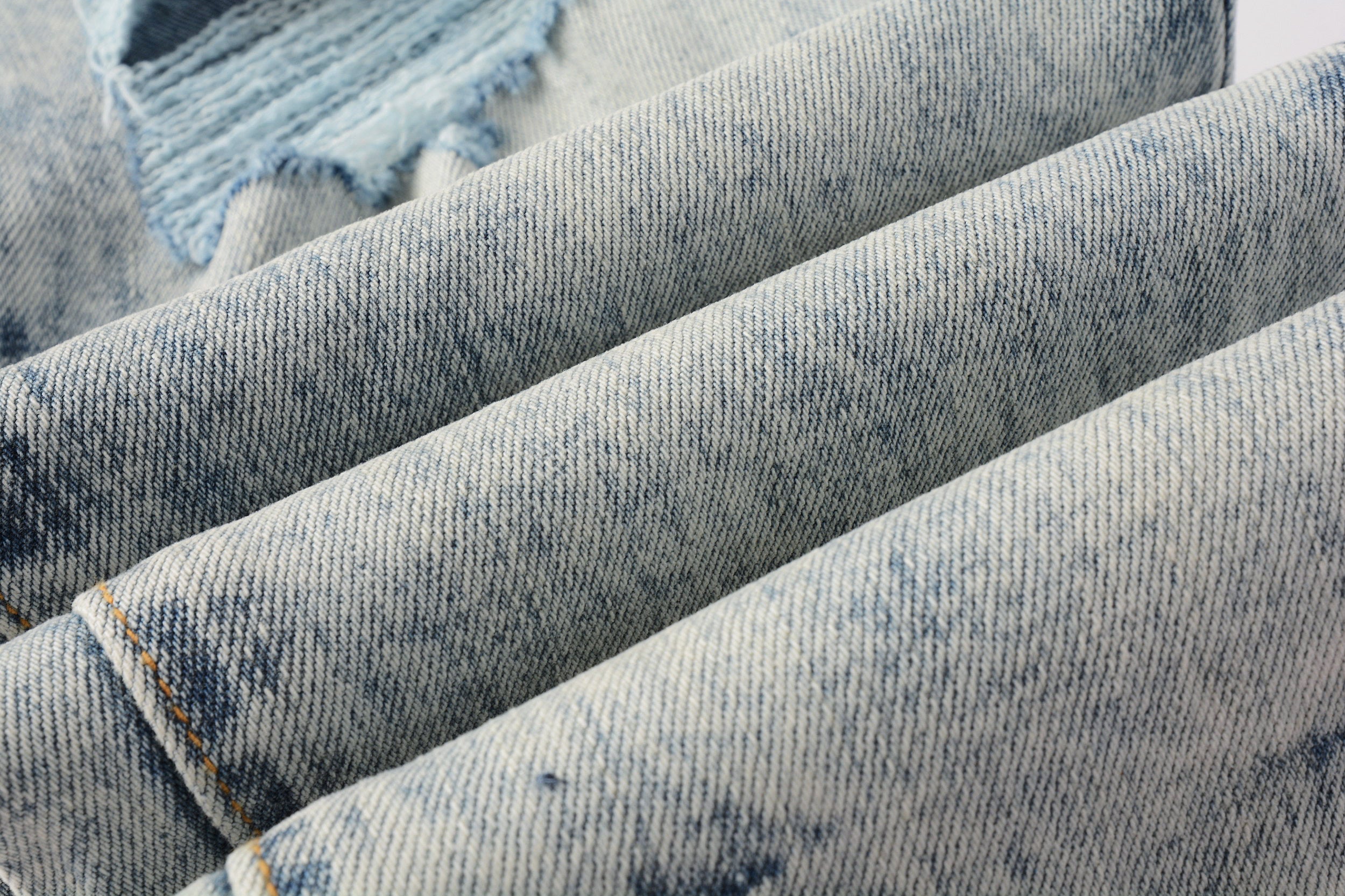 Men Streetwear Jeans Distressed Light Blue Abstract Ripped skinny 9093
