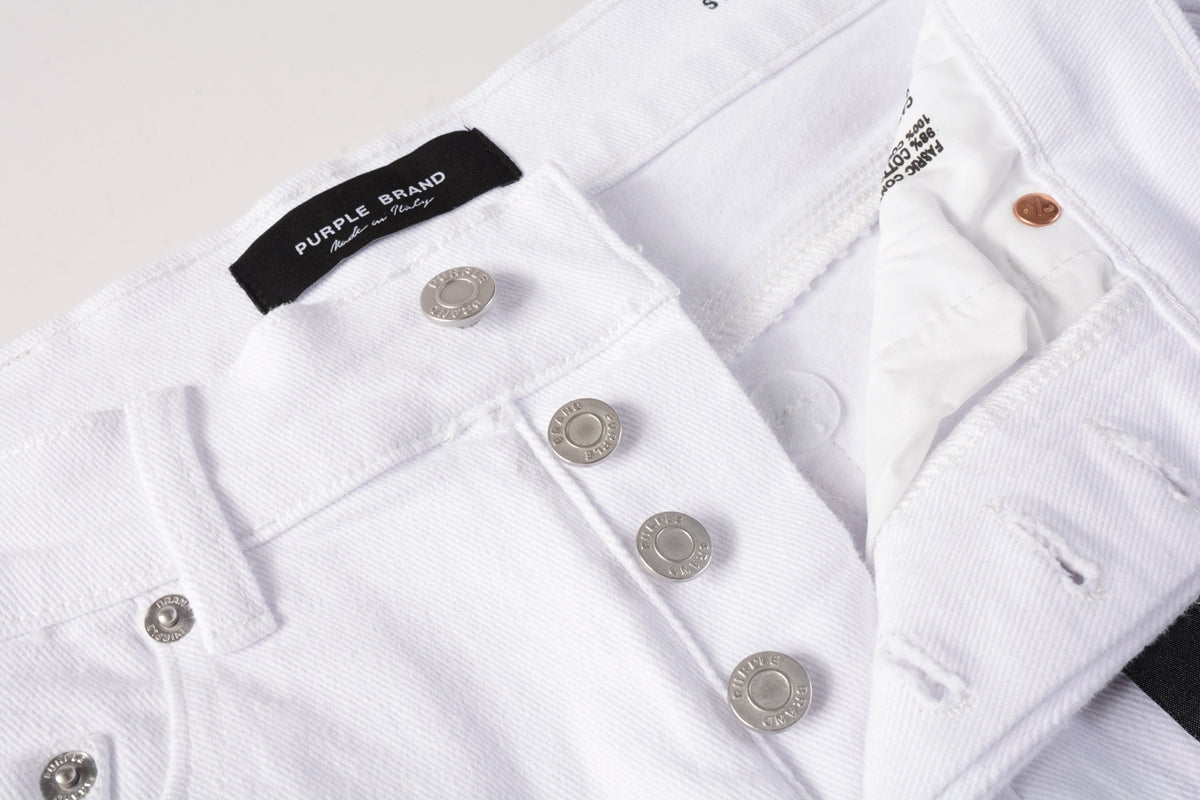 Men Streetwear White Cargo Denim Shorts with Multiple Pockets and Raw Hem 5082