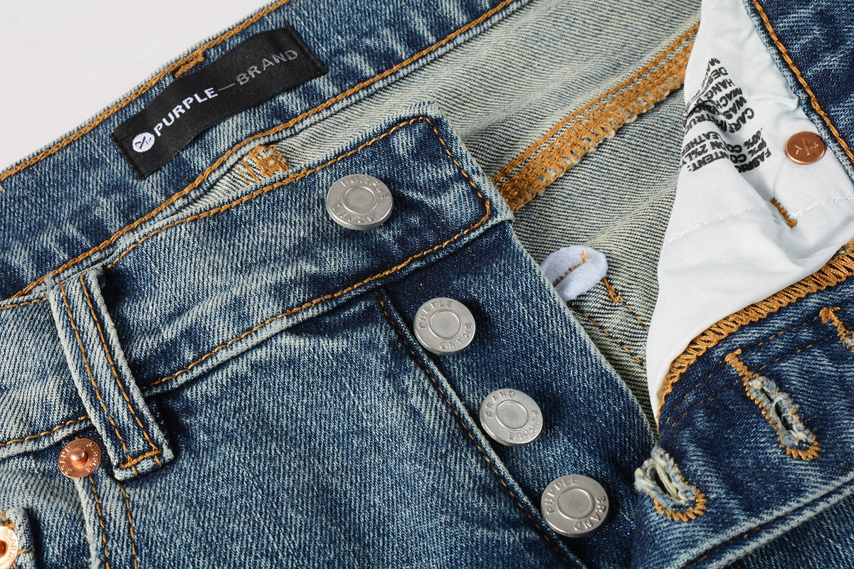 Blue Paint Distressed Jeans 9077 with VintageInspired Worn Look
