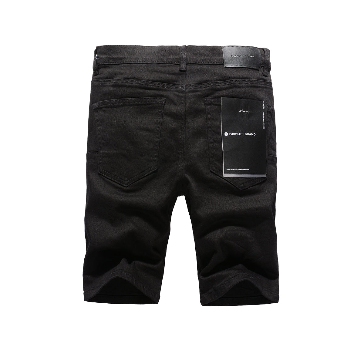 Men Streetwear Denim Shorts Black Wash with Minimalist Design and Raw Hem 5023