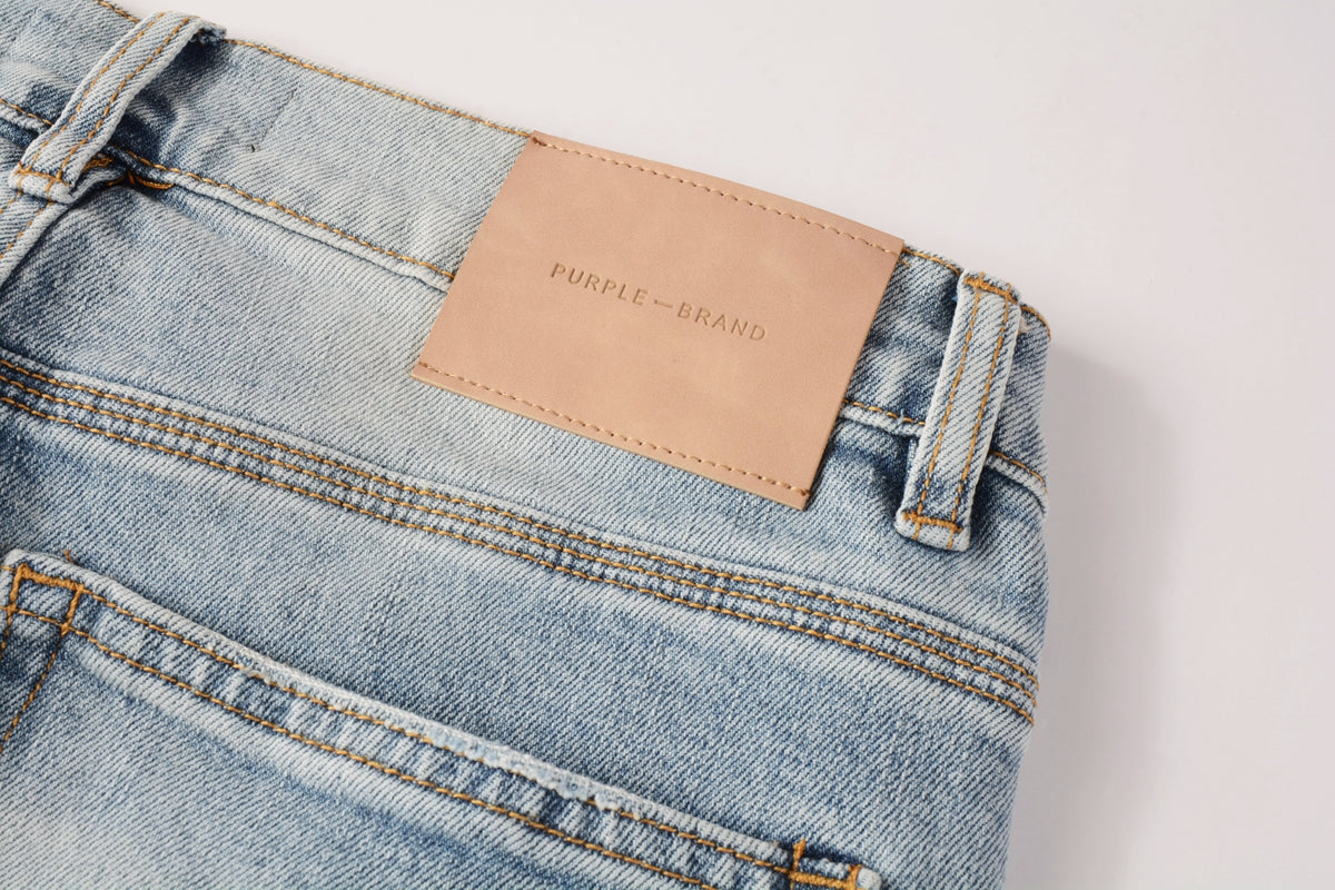 Men Streetwear Jeans Light Blue Ripped Graffiti Print Distressed skinny 9101