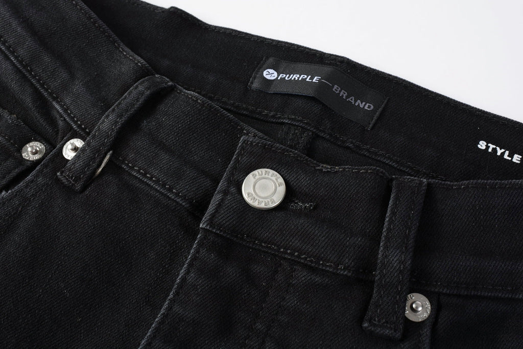Men Distressed Black Skinny Jeans with Heavy Ripped Design and Grunge Streetwear Vibe 9108