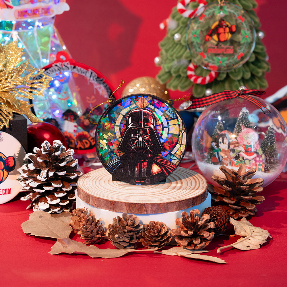 Darth Vader Star Wars Wood Shattered Glass Hologram Ornament - 8 in
