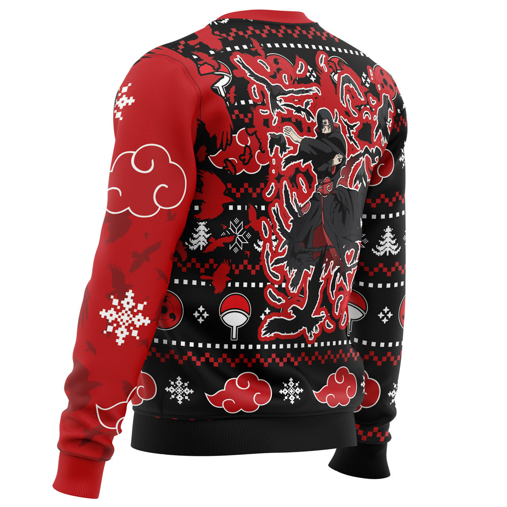 Akatsuki Itachi Symbolic Crows Naruto Christmas Sweater - 5XL