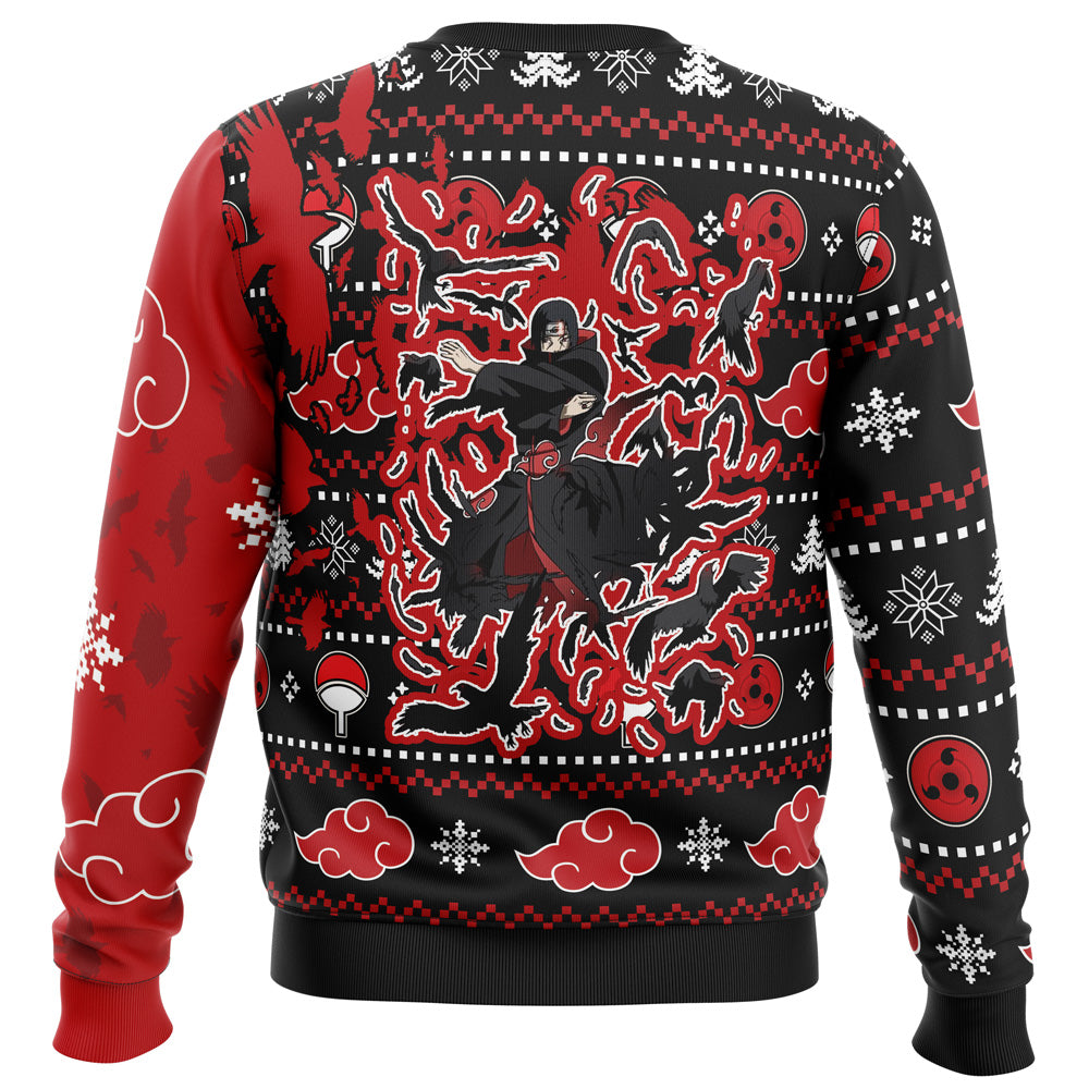 Akatsuki Itachi Symbolic Crows Naruto Christmas Sweater - 6XL