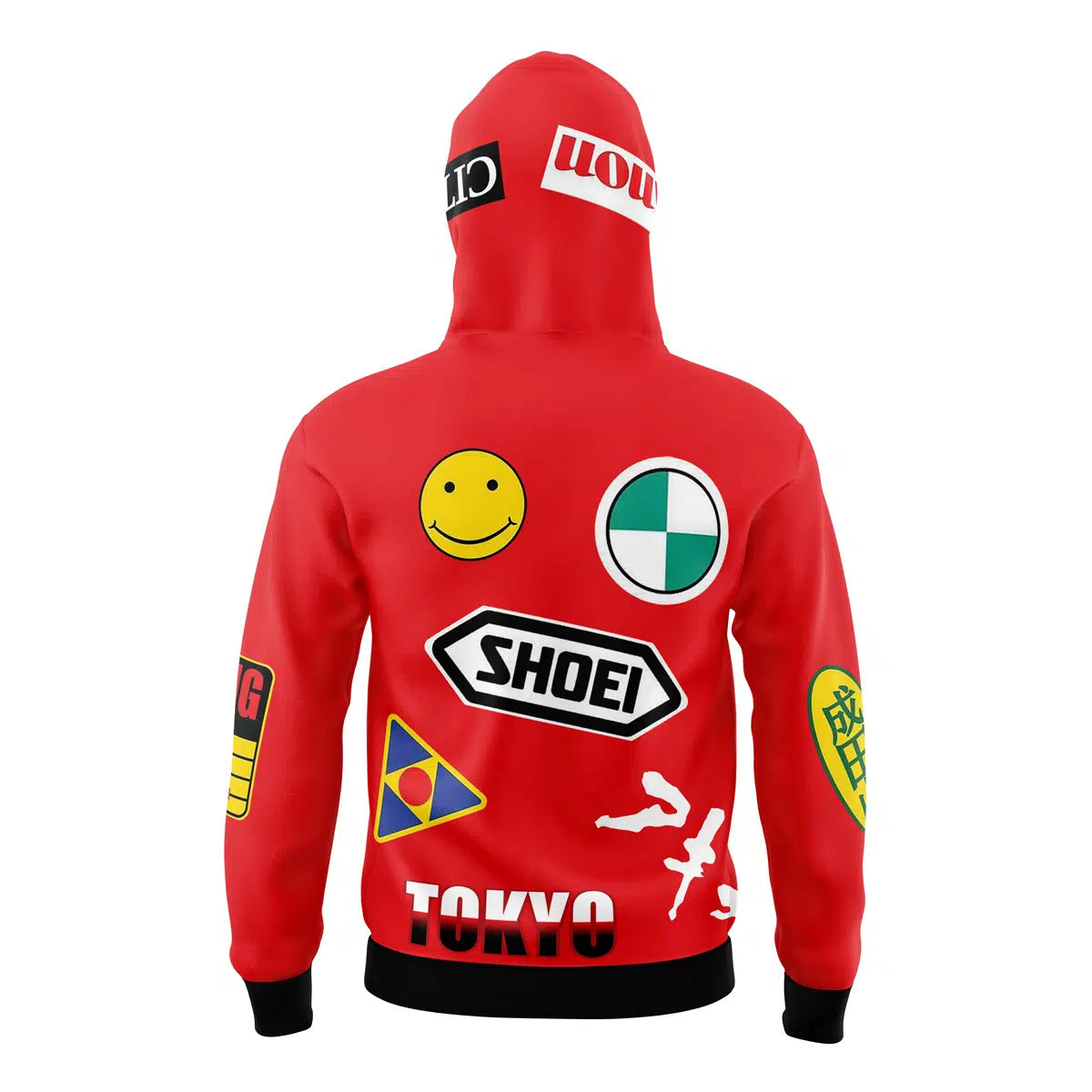 Akira Kaneda Bike Decals Masked Hoodie - M