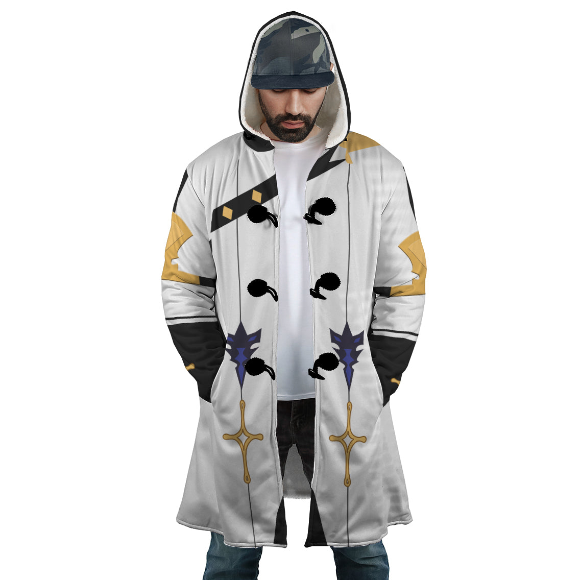 Albedo Genshin Impact Cosplay Hooded Cloak Coat - S