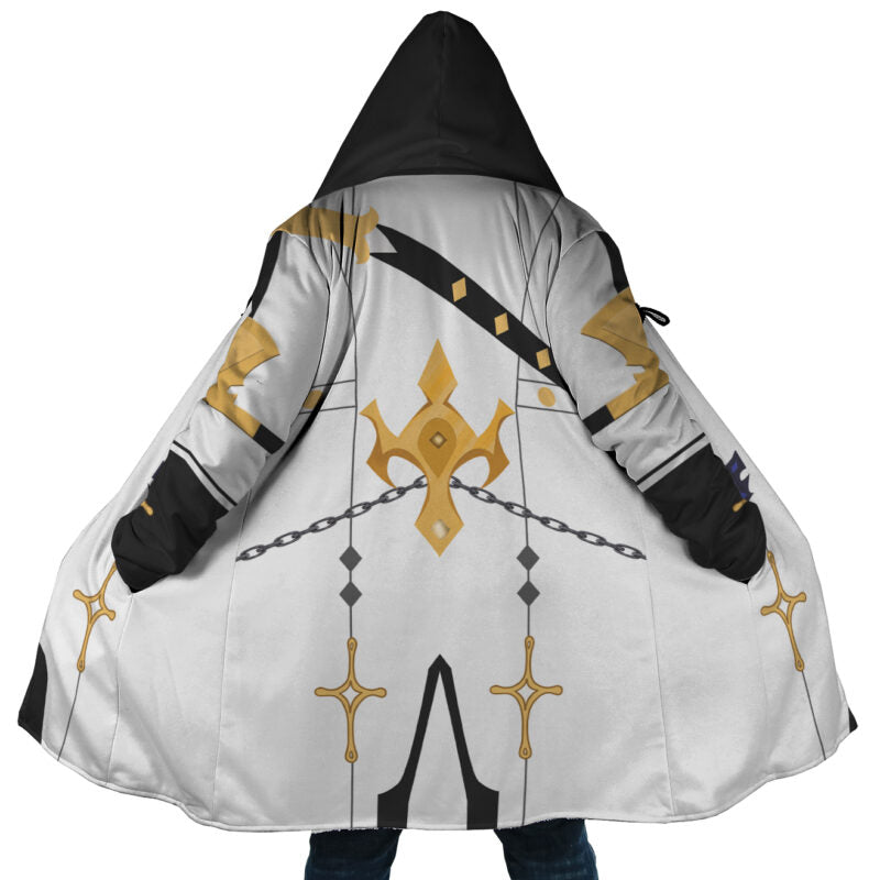 Albedo Genshin Impact Cosplay Hooded Cloak Coat - 3XL
