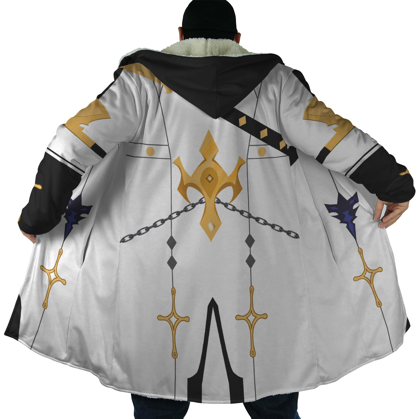 Albedo Genshin Impact Cosplay Hooded Cloak Coat - 2XL