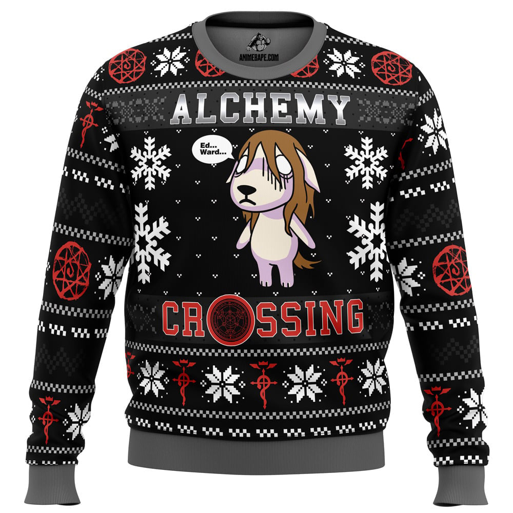 Alchemy Crossing Fullmetal Alchemist Ugly Christmas Sweater - 6XL