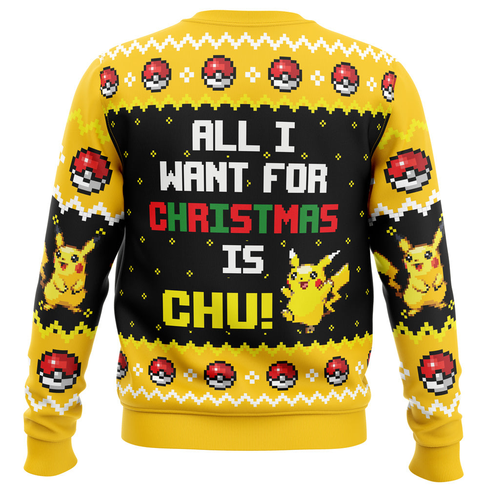 All I Want Picachu Pokemon Ugly Christmas Sweater - 5XL