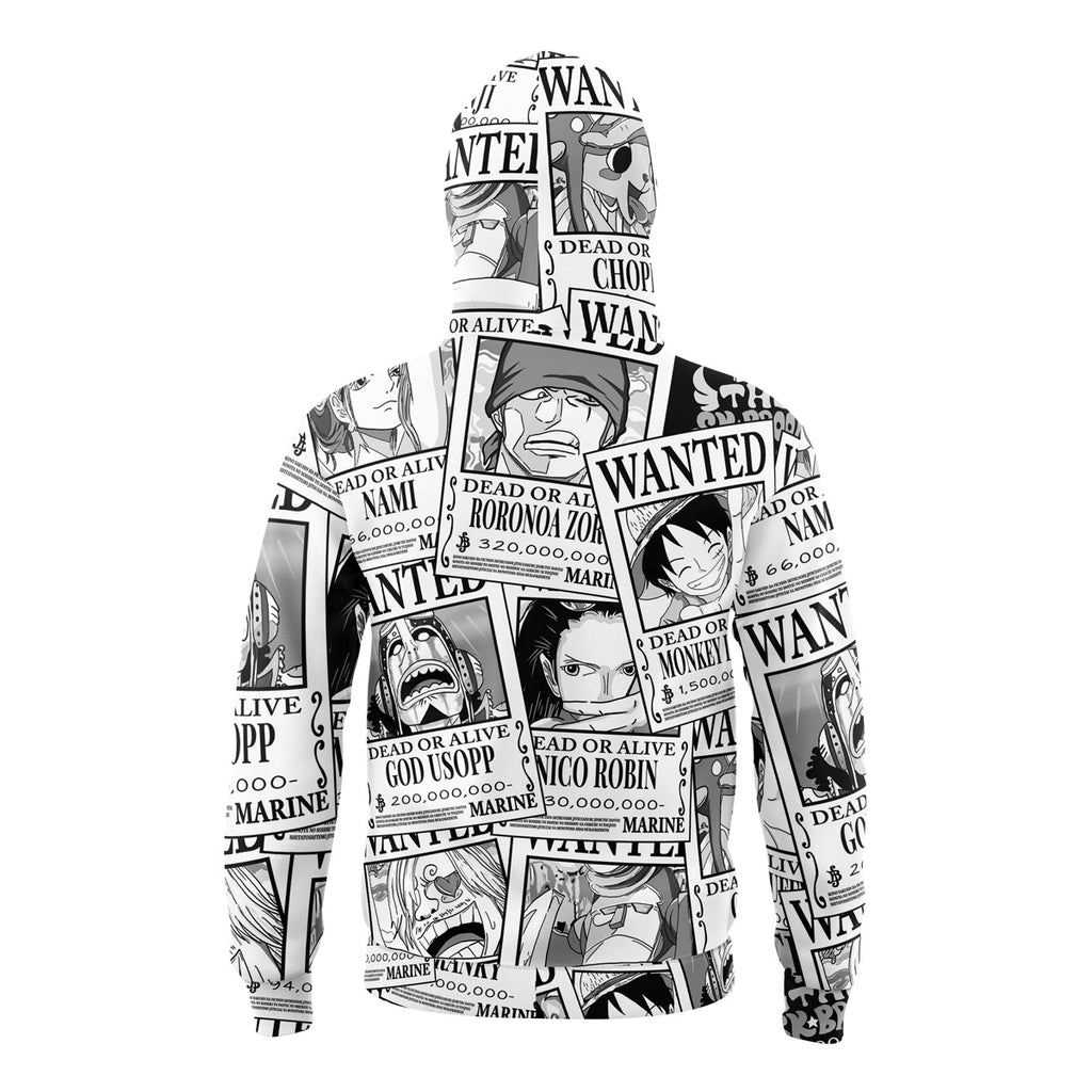 Hoodie Aloha Strawhat Wanted Pattern One Piece Pirates Masked - M