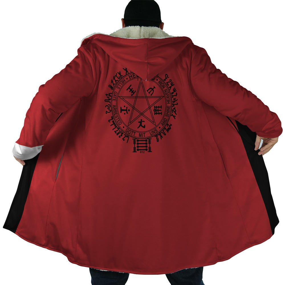 Alucard Emblem Hellsing Hooded Cloak Coat - 2XL
