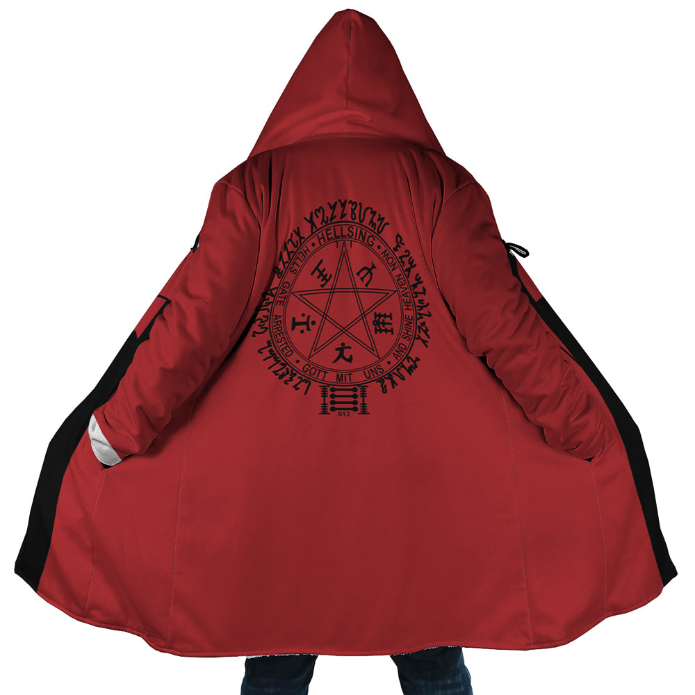 Alucard Emblem Hellsing Hooded Cloak Coat - 5XL