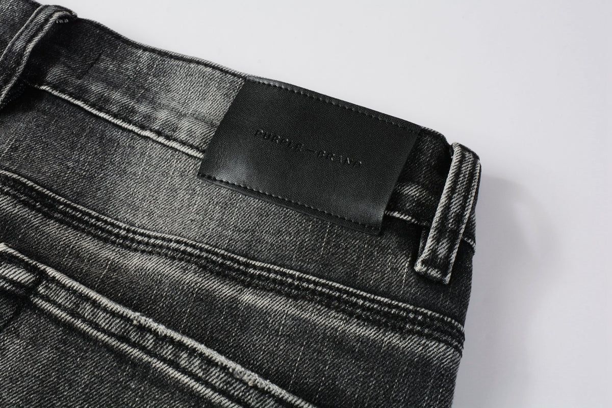 Men Classic Streetwear Jeans Distressed Grey Ripped skinny Fit 9103