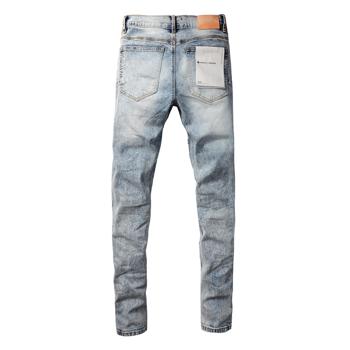 Men Streetwear Skinny Jeans Light Blue Wash with Lightly Faded Wash 9053