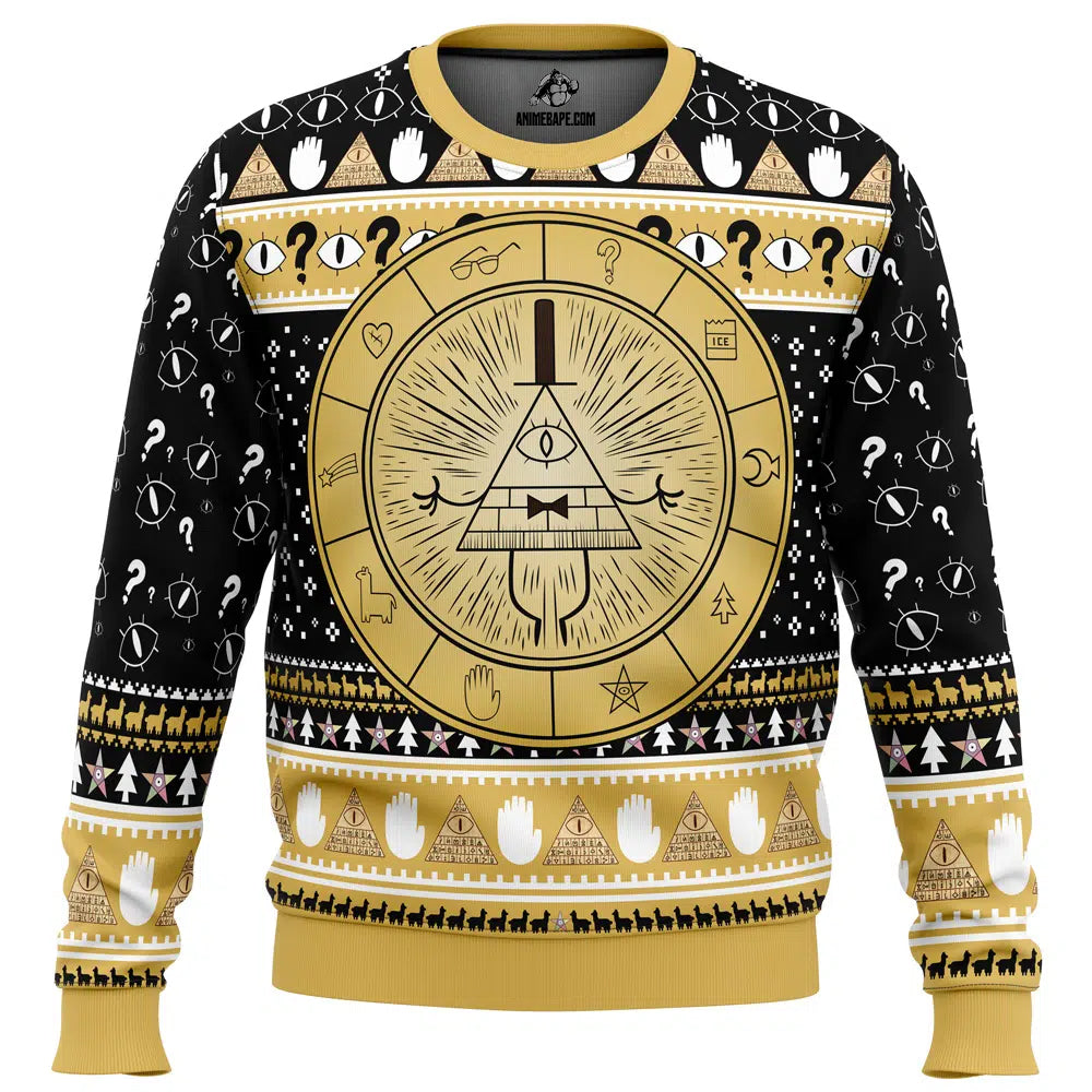 Bill Cipher Gravity Falls Ugly Christmas Sweater - 6XL