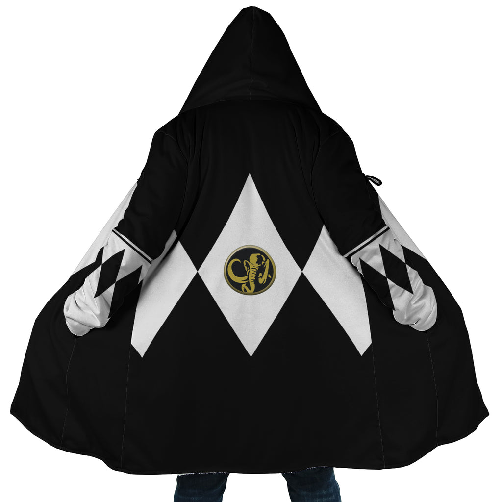 Black Ranger Mighty Morphin Power Rangers Hooded Cloak Coat - 5XL