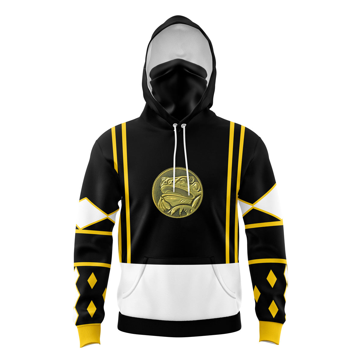 Hoodie Black Ranger v2 Power Rangers Ninjetti Masked - 6XL