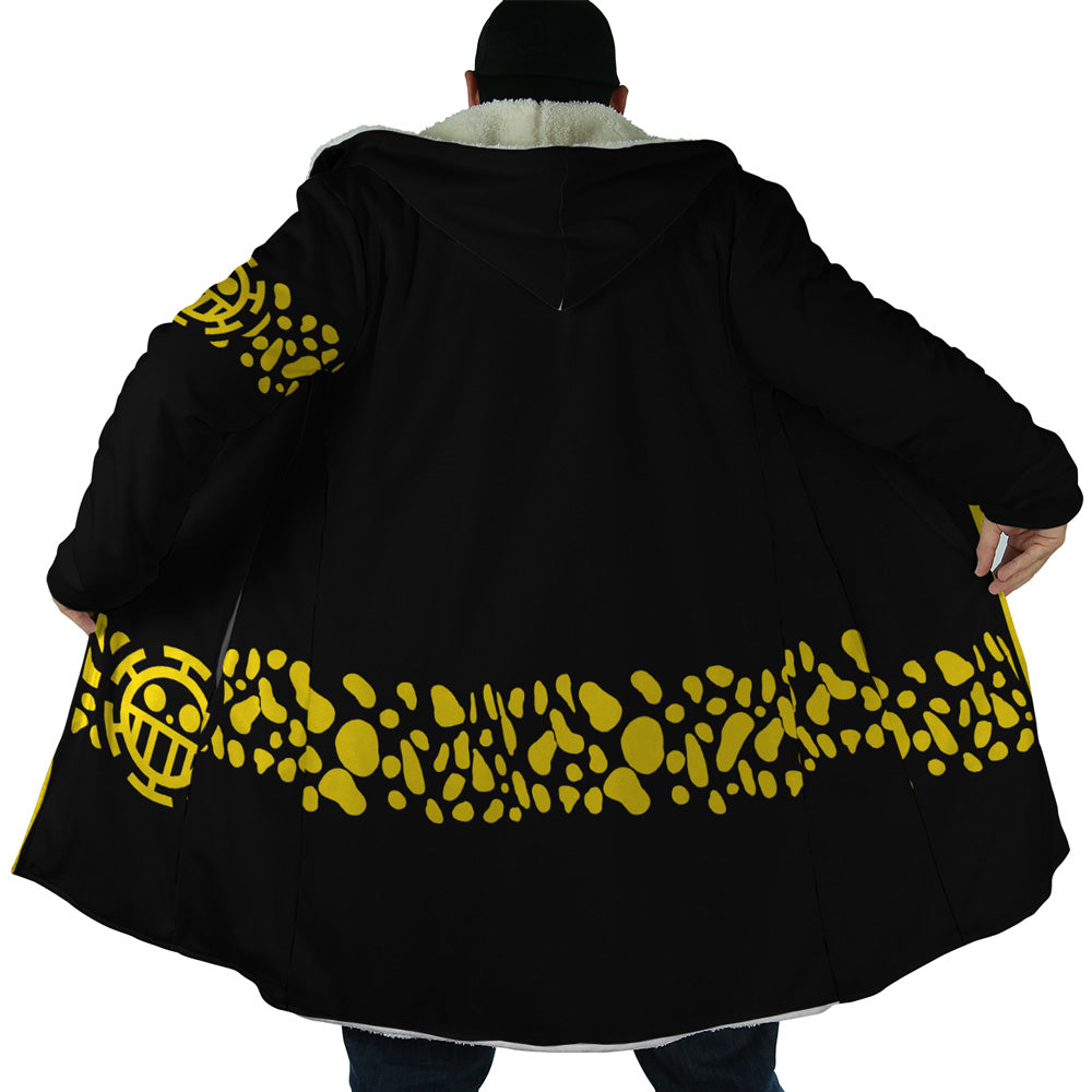Black Trafalgar Law One Piece Hooded Cloak Coat - 2XL