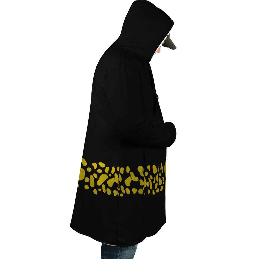 Black Trafalgar Law One Piece Hooded Cloak Coat - M