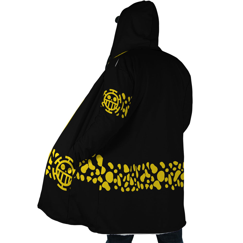 Black Trafalgar Law One Piece Hooded Cloak Coat - L