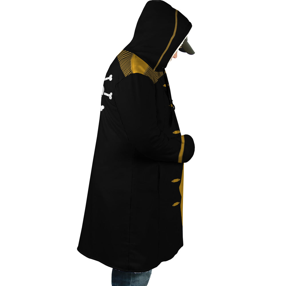 Blackbeard One Piece Pirates Hooded Cloak Coat - M