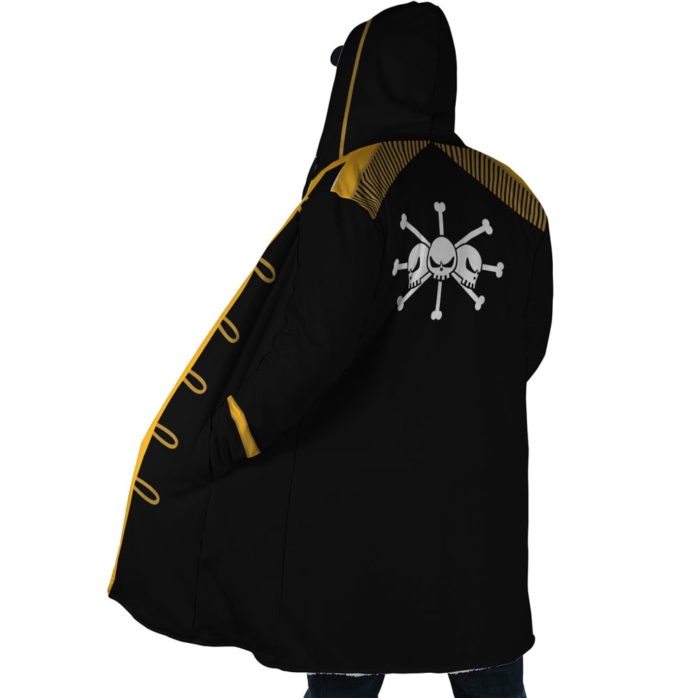 Blackbeard One Piece Pirates Hooded Cloak Coat - L