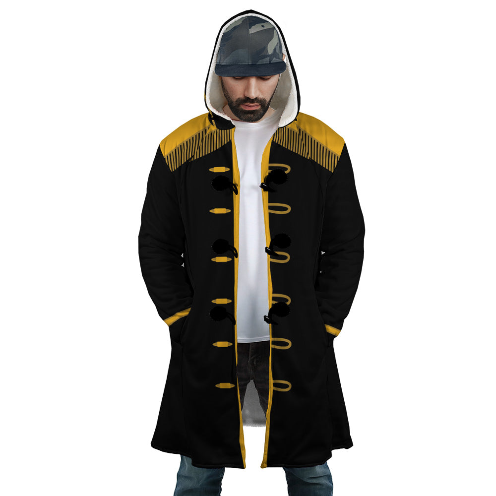 Blackbeard One Piece Pirates Hooded Cloak Coat - S