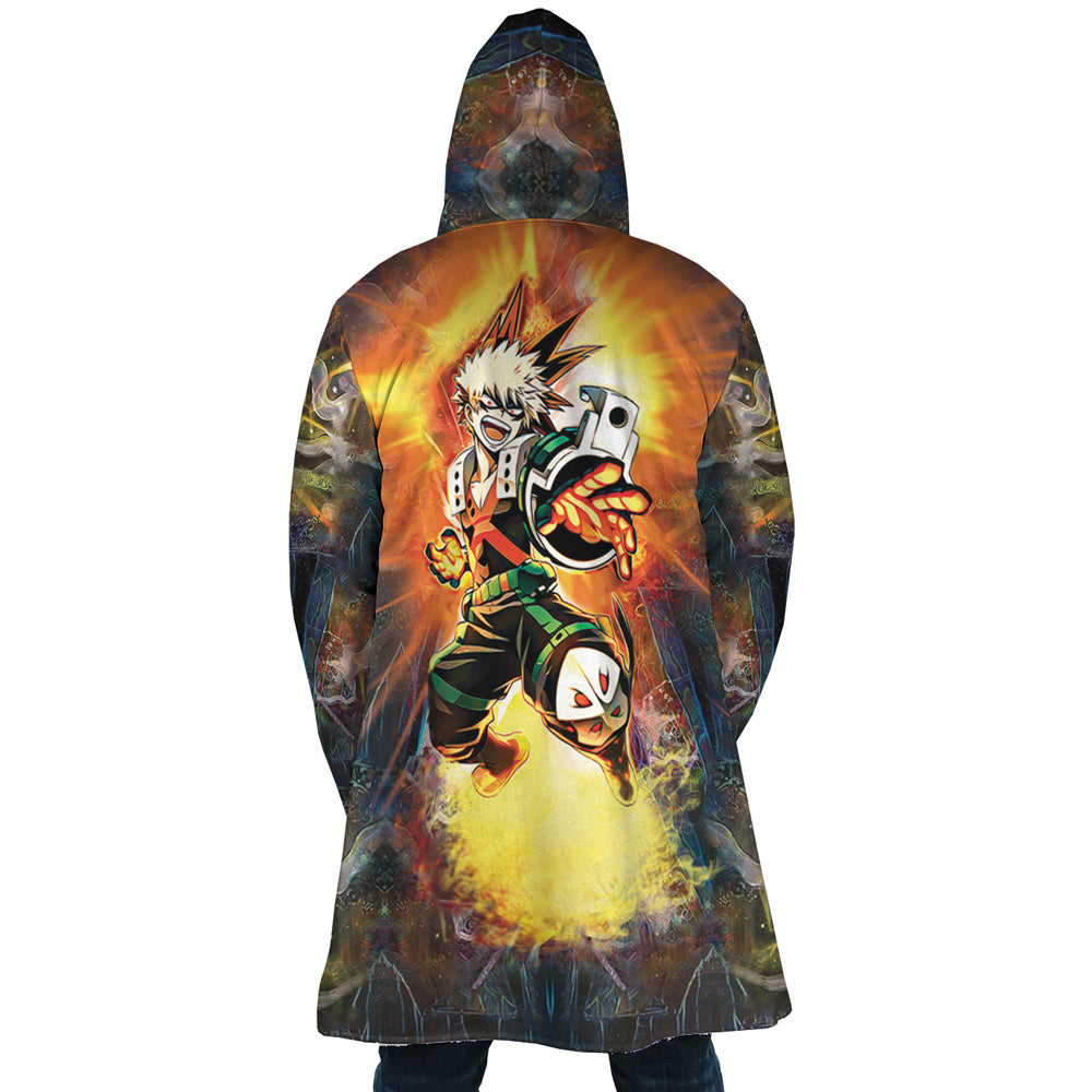 Blazing Bakugo My Hero Academia Hooded Cloak Coat - M