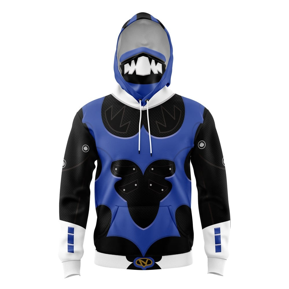 Blue Psycho Rangers Power Rangers Masked Hoodie - 6XL