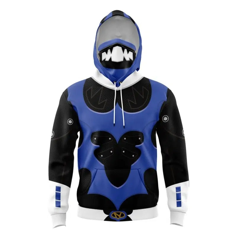Blue Psycho Rangers Power Rangers Masked Hoodie - L