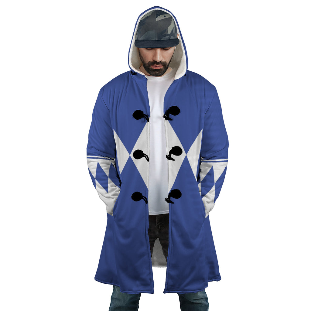Blue Ranger Mighty Morphin Power Rangers Hooded Cloak Coat - XL