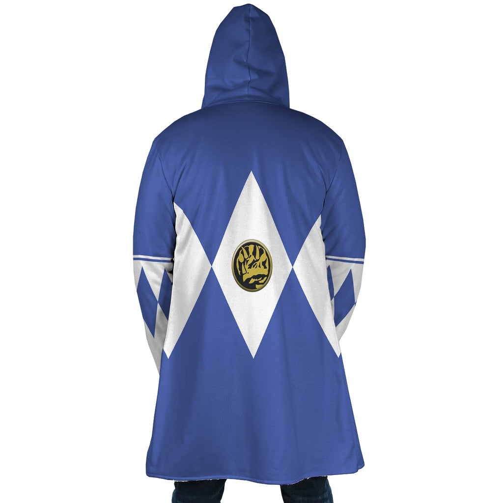 Blue Ranger Mighty Morphin Power Rangers Hooded Cloak Coat - 2XL