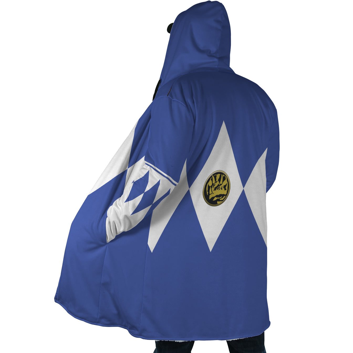 Blue Ranger Mighty Morphin Power Rangers Hooded Cloak Coat - S