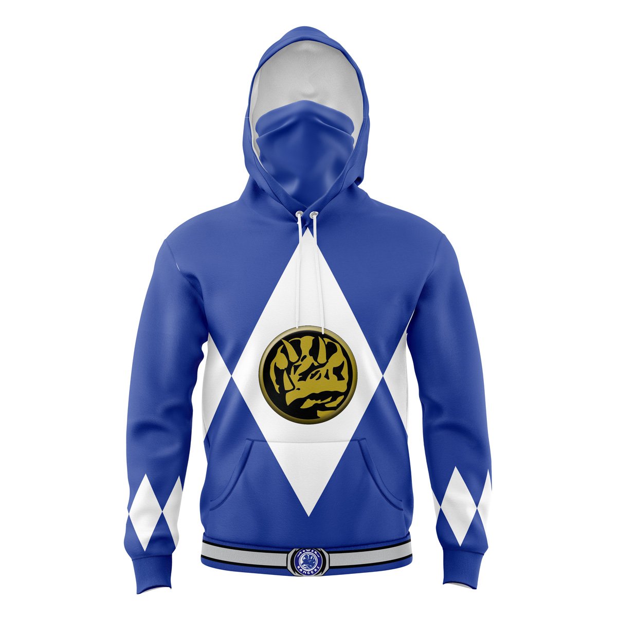 Blue Ranger Mighty Morphin Power Rangers Masked Hoodie - 6XL