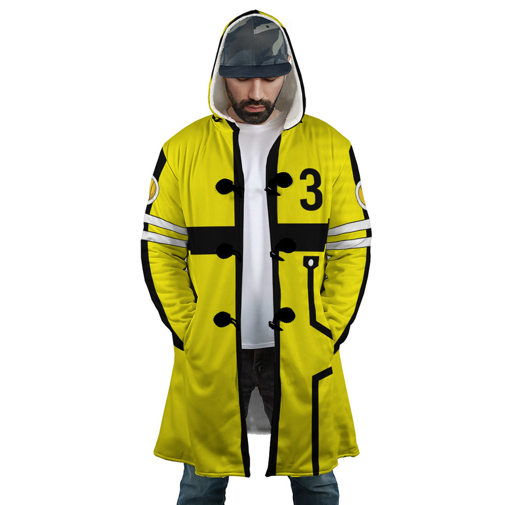 Brook Egghead Island One Piece Pirates Hooded Cloak Coat - S