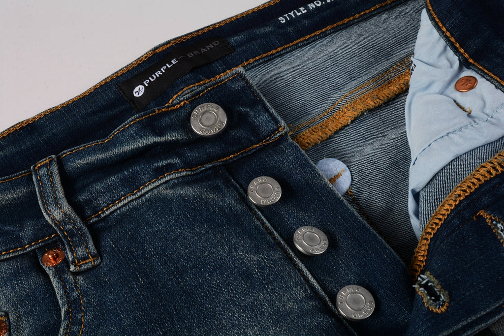 Men Streetwear Jeans Distressed Blue PatchPaint skinny Fit 9025