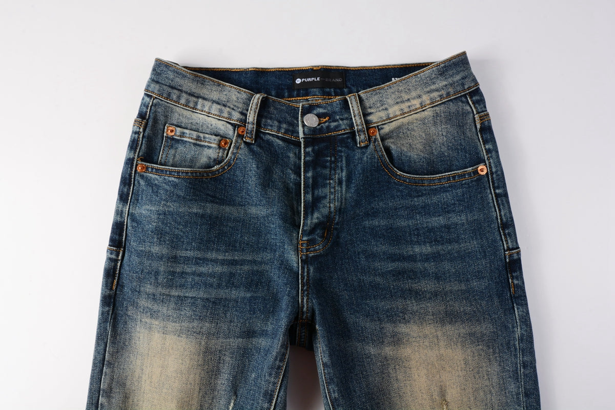 Men Classic Streetwear Jeans Light Washed Distressed skinny Fit 9097