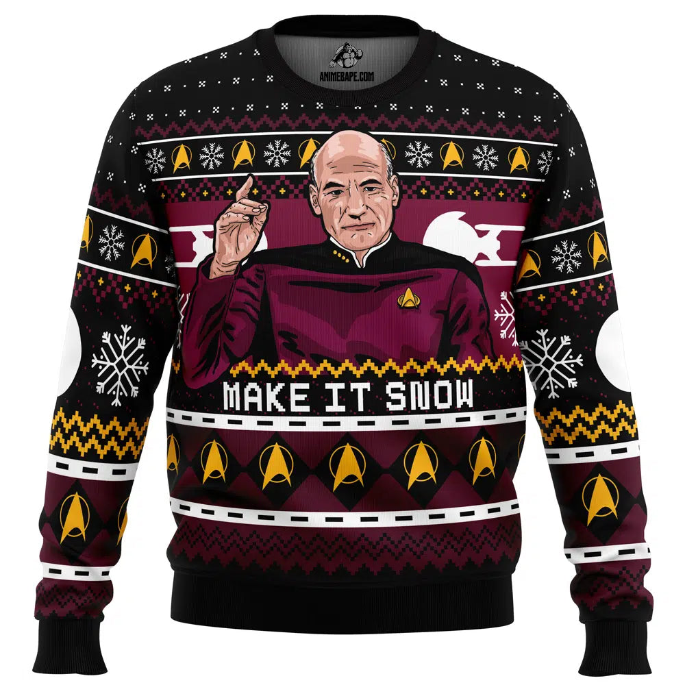 Captain Picard Star Trek Ugly Christmas Sweater - 6XL