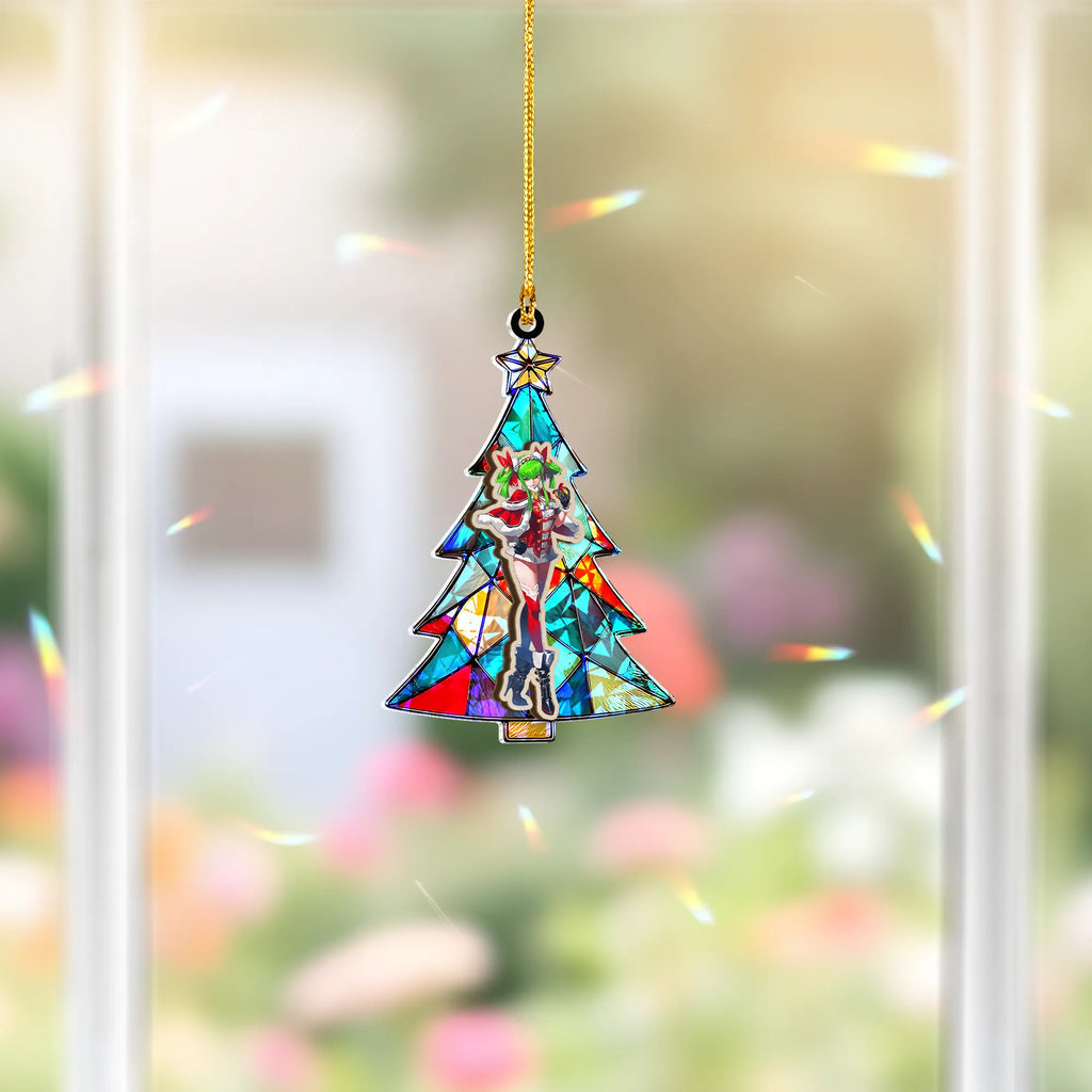 C.C. Code Geass Wood Shattered Glass Hologram Ornament - 5 in