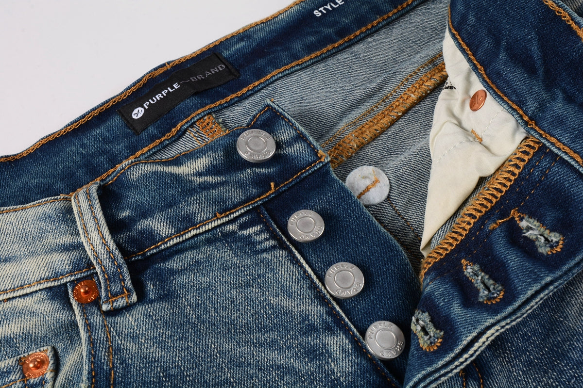 Designer Women Purple High Street Purple Denim Black Long Mid Pants Hole for Men Purple Jeans 9043