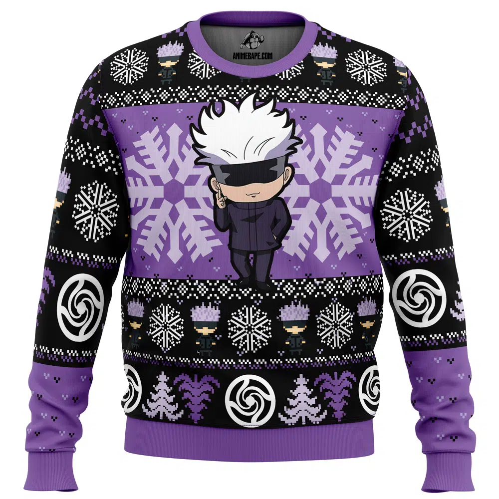 Chibi Satoru Gojo Jujutsu Kaisen Ugly Christmas Sweater - 6XL