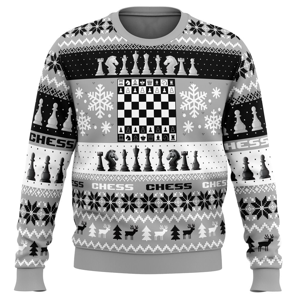 Christmas Chess Board Games Ugly Christmas Sweater - 5XL