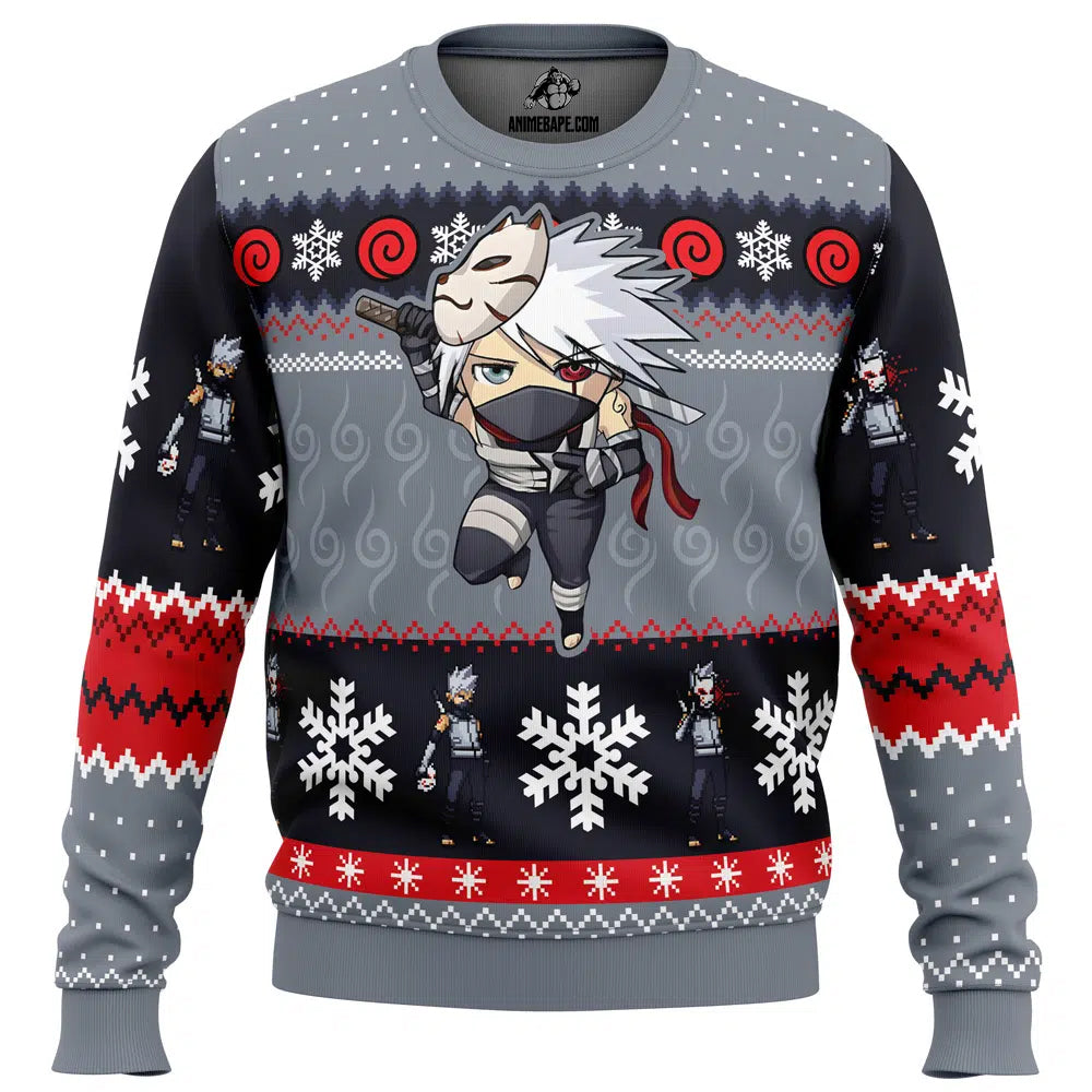 Christmas Chibi Anbu Kakashi Hatake Naruto Christmas Sweater - 6XL