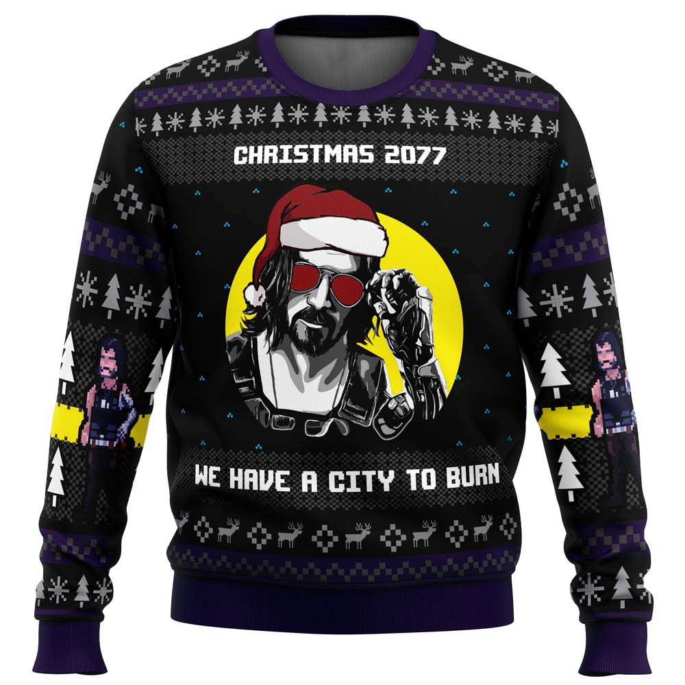 Christmas Cyberpunk 2077 Ugly Christmas Sweater - 4XL