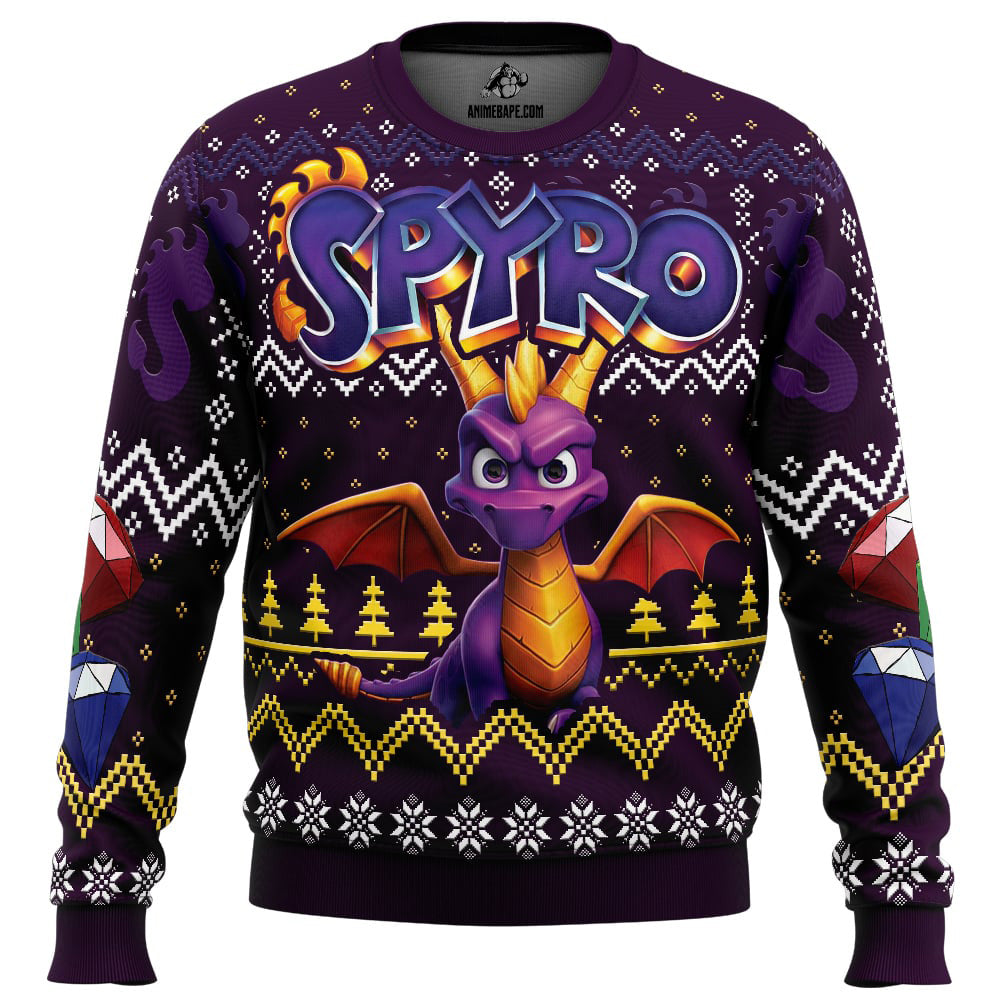Christmas Dragon Spyro Ugly Christmas Sweater - 6XL
