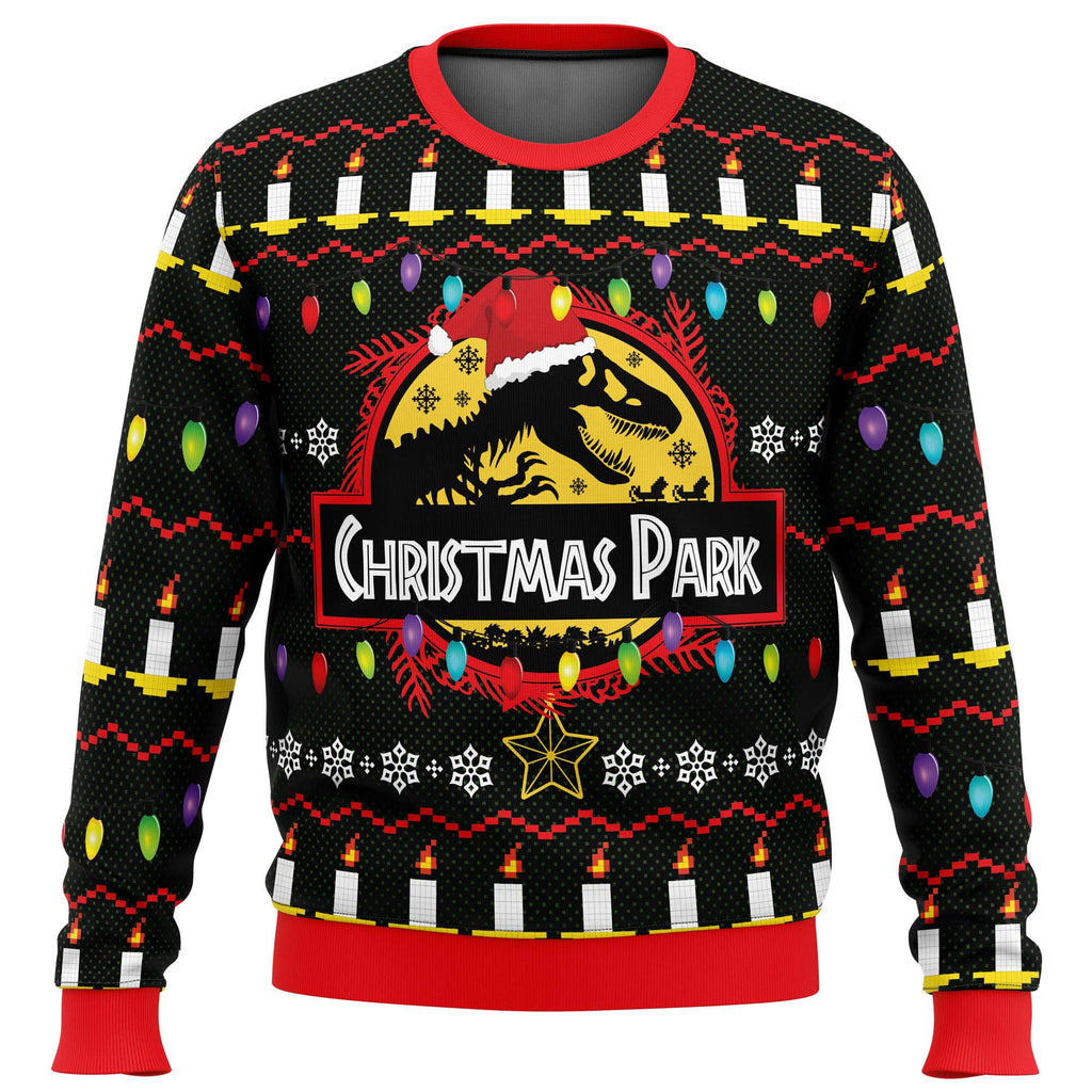 Christmas Park Jurassic Park Ugly Christmas Sweater - 4XL